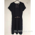 Damen -Strick -Metallring Decro Navy Kleid